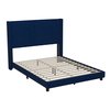 Flash Furniture Navy Velvet Queen Platform Bed with Headboard YK-1079-NAVY-Q-GG